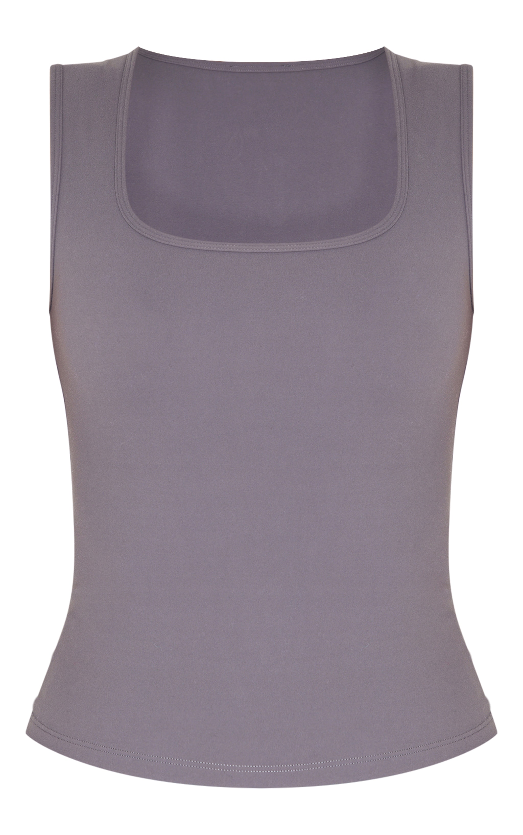 Charcoal Contour Scoop Neck Fitted Vest Top image 1