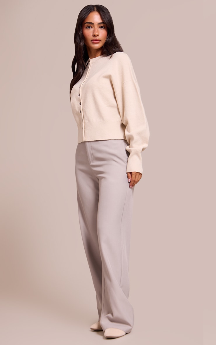 Petite Cream Compact Knit Cardigan image 3