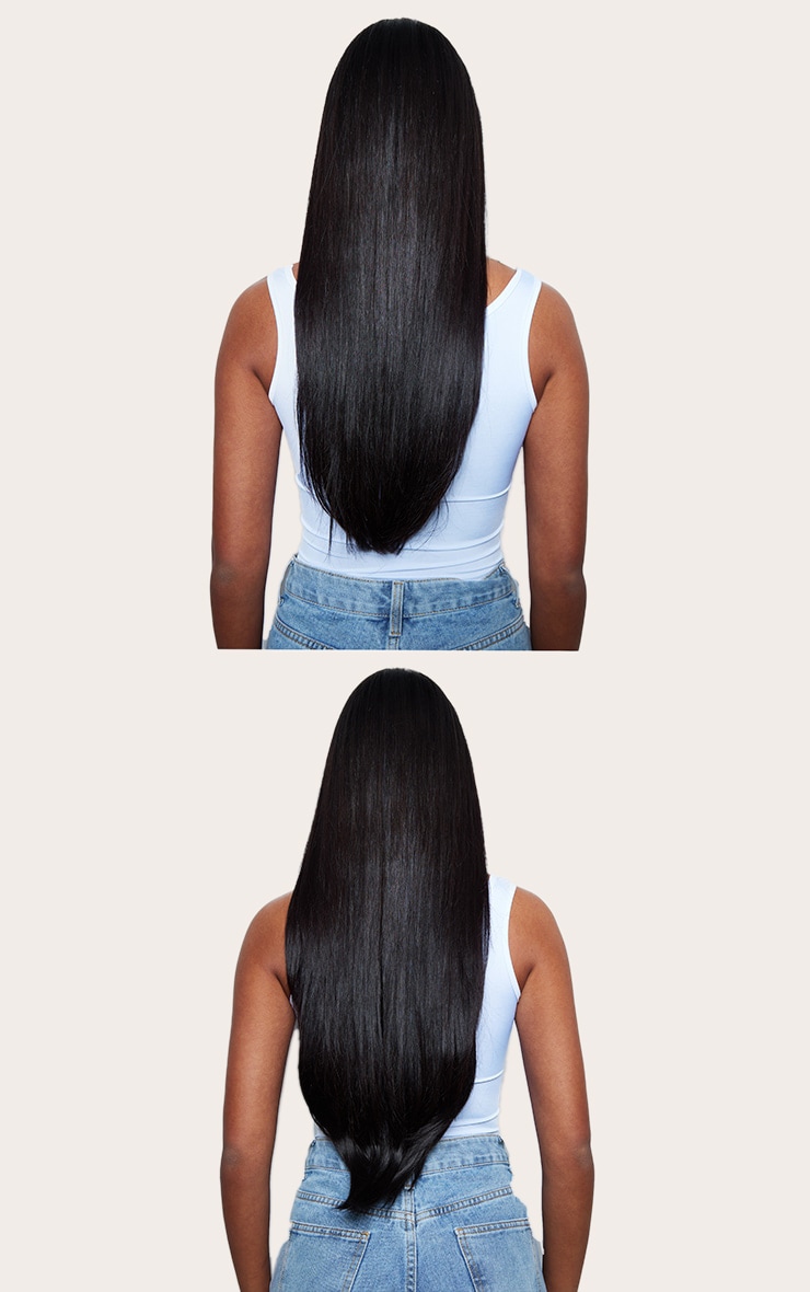 Lullabellz Extension de cheveux lisses épais 1 pièce 61 cm à clips Dark Brown image 4