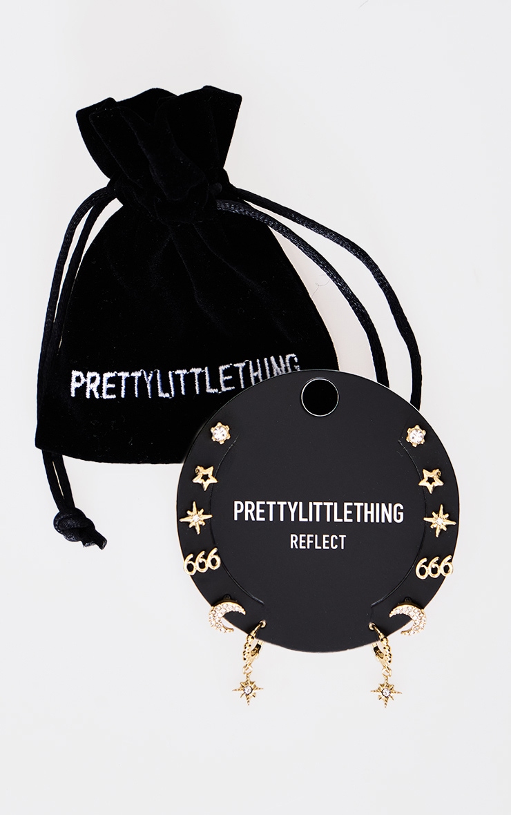 Gold Plated '666' Assorted Multipack Earrings image 3