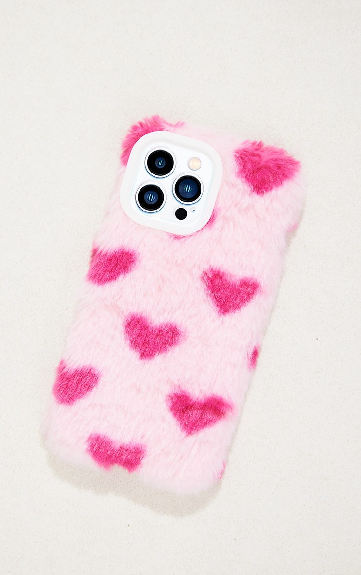 Pink Fluffy Heart 13 Max iPhone Case image 2