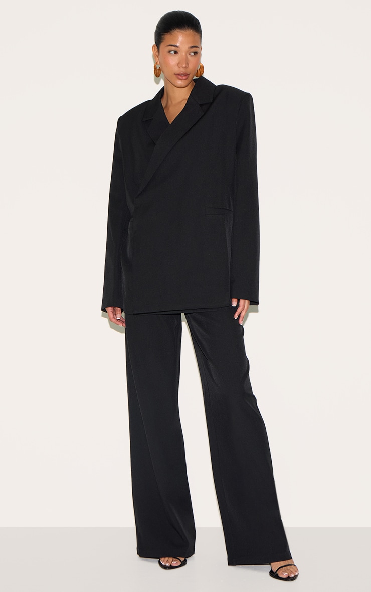 Black Tailored Woven Blazer image 3