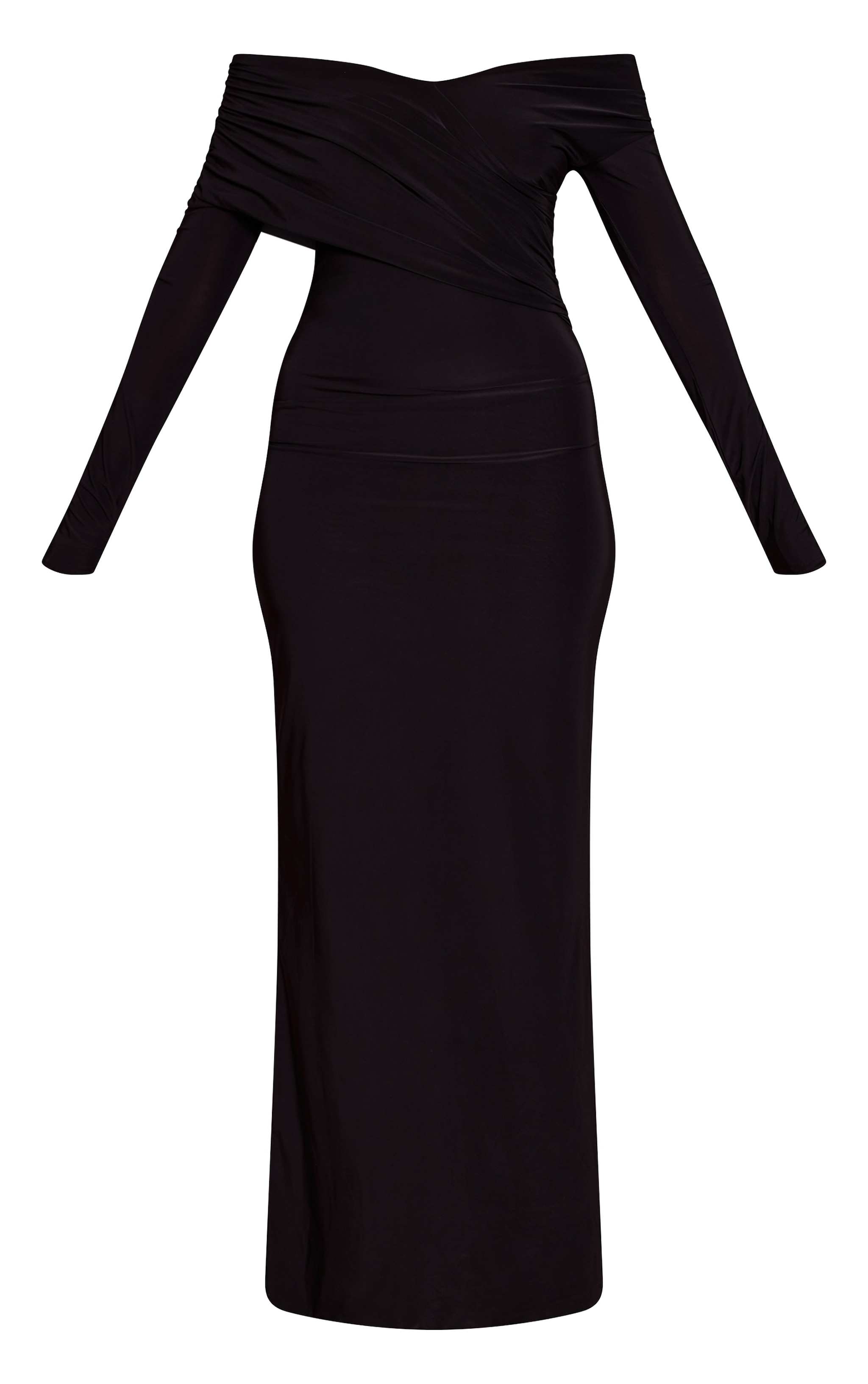 Black Slinky Cross Wrap Maxi Dress image 5