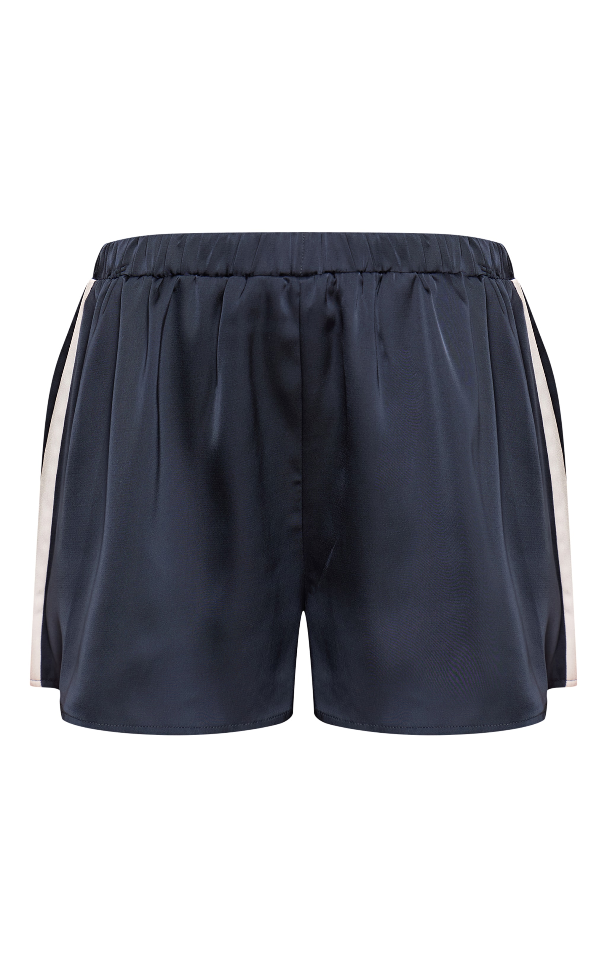 Navy Contrast Stripe Waistband Detail Shorts image 6