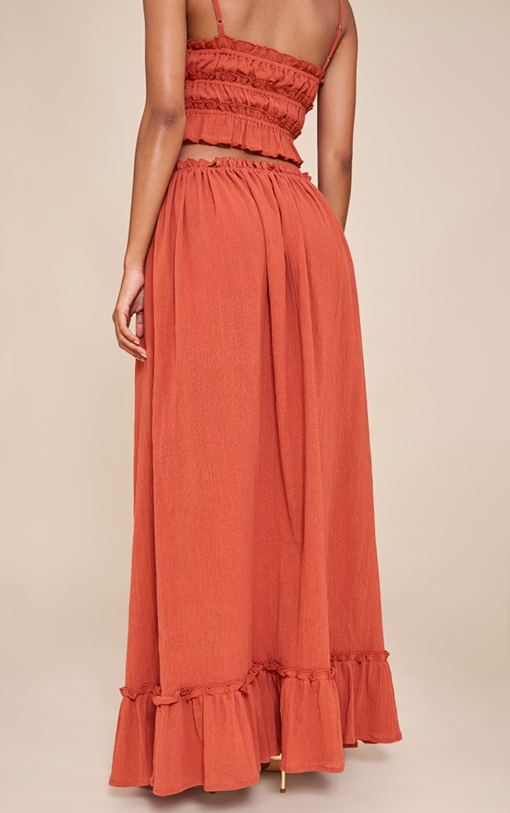 Rust Cheesecloth Maxi Skirt image 3