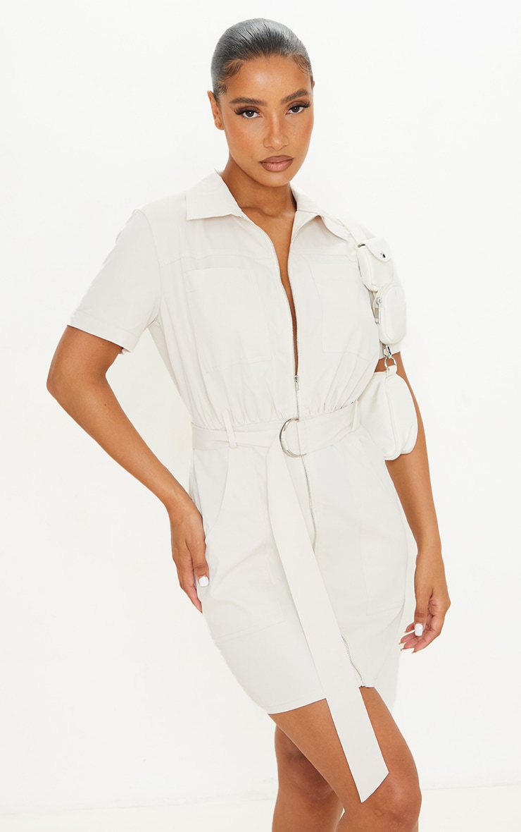 Cream utility dress store