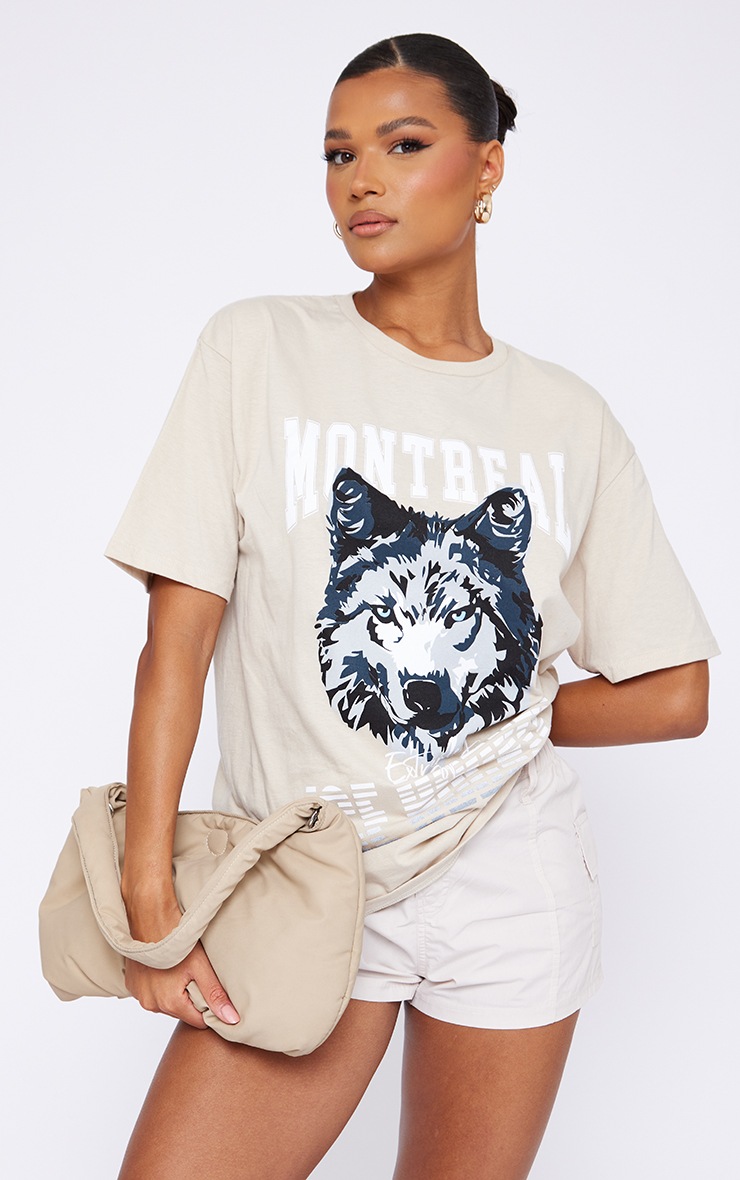 Stone Montreal Wolf Printed T Shirt image 1