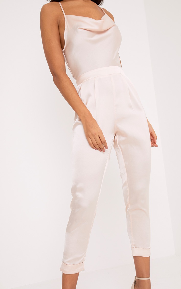 satin cowl neck jumpsuit