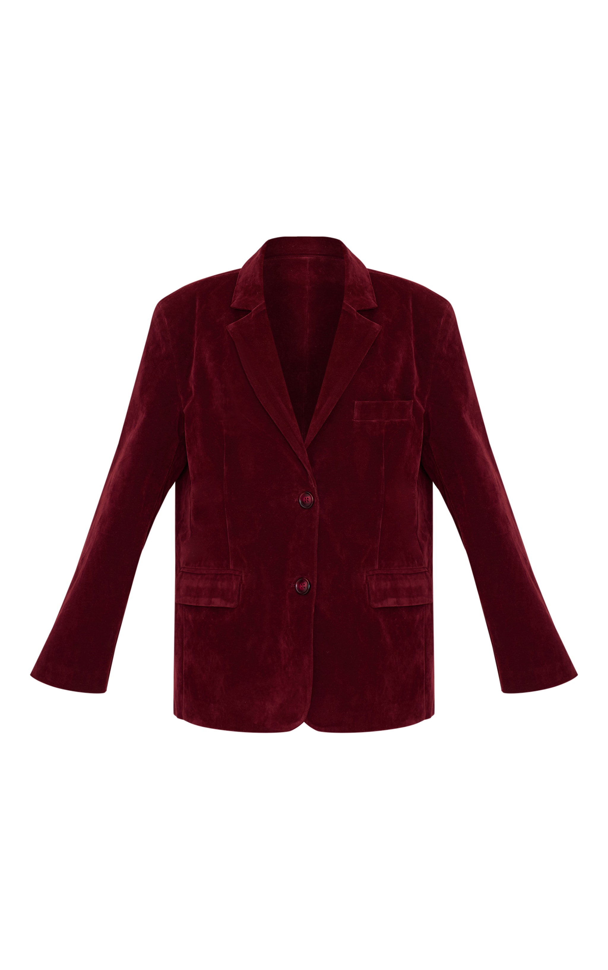 Burgundy Faux Suede Longline Blazer image 2