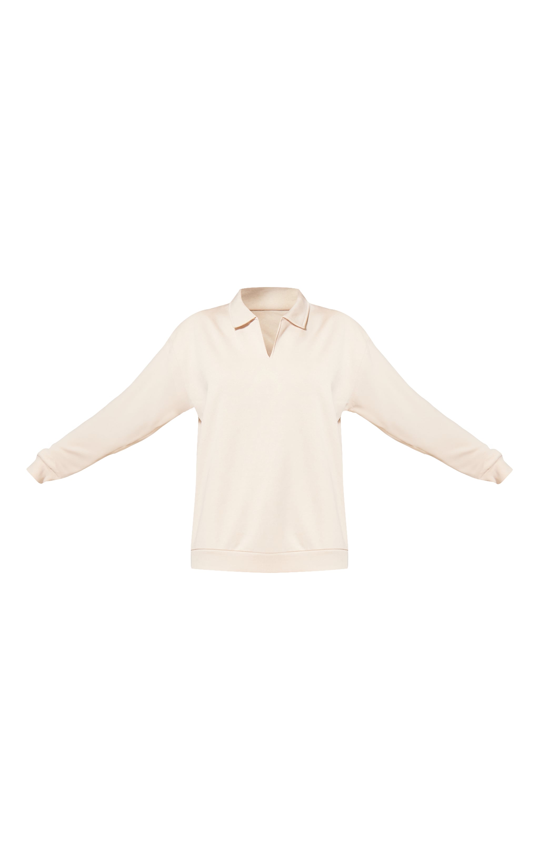 Sweat oversize deluxe écru à col replié image 5
