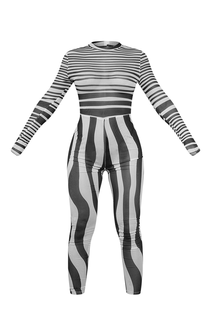 Monochrome Stripe Villain Costume image 5