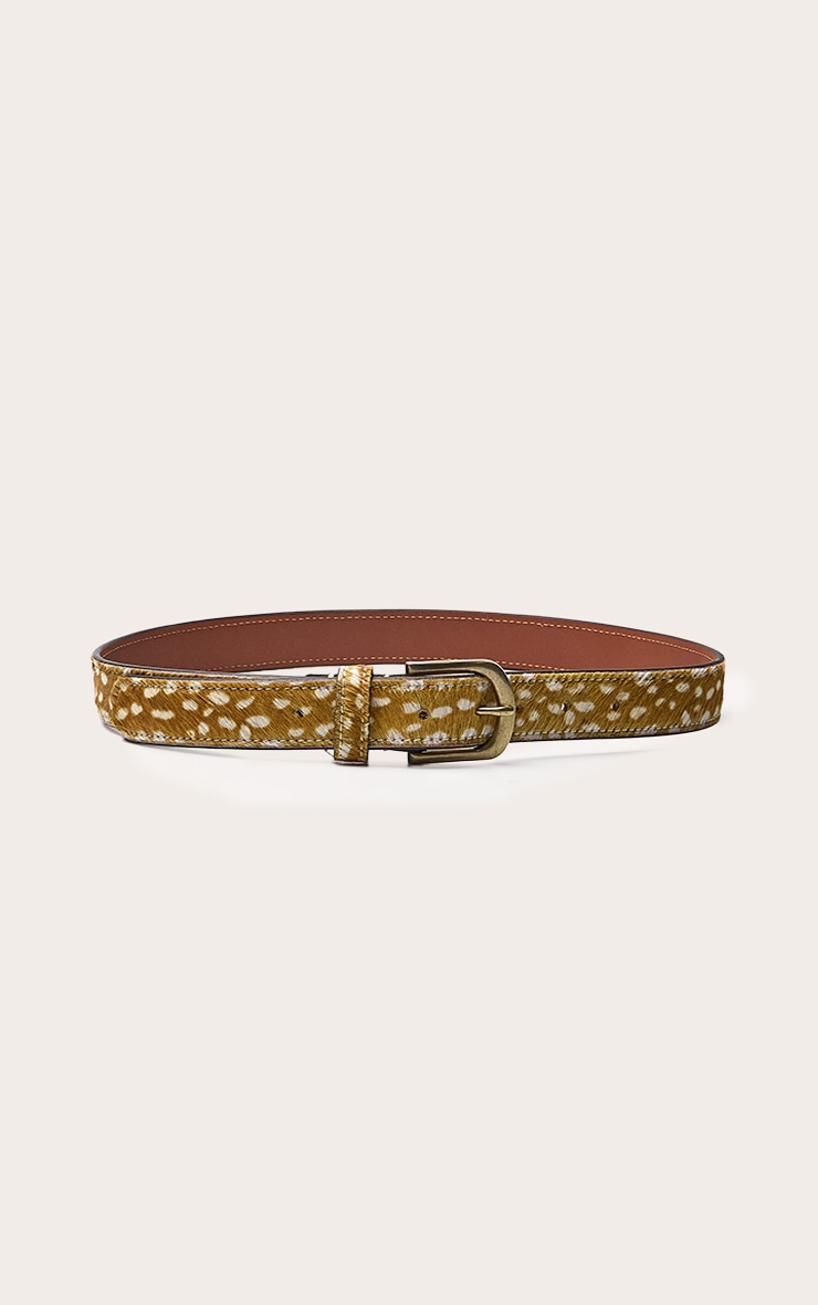Ceinture taille en poil de poulain imprimé daim image 2