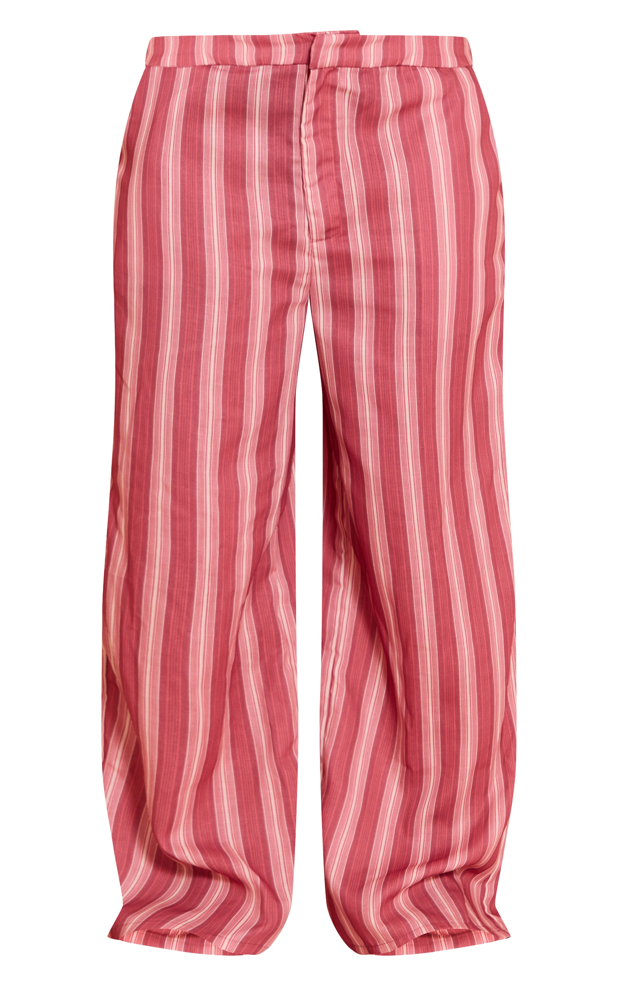 Plus Red Pinstriped Wide Leg Pants image 5