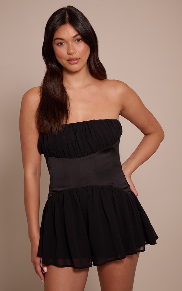 Combishort noir à bonnets en mesh