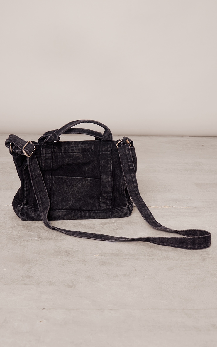 Grey Washed Denim Cross Body Bag PrettyLittleThing USA