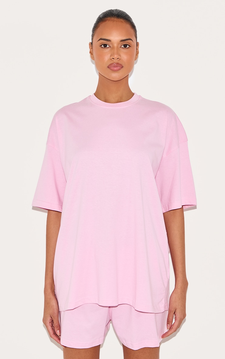 Short boxy oversize en coton rose bonbon image 4