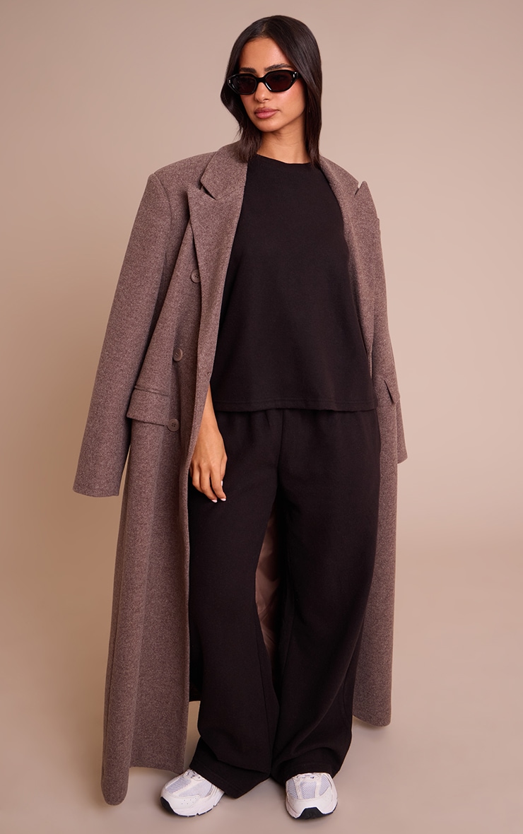 Petite Black Soft Touch Wide Leg Sweatpants image 1