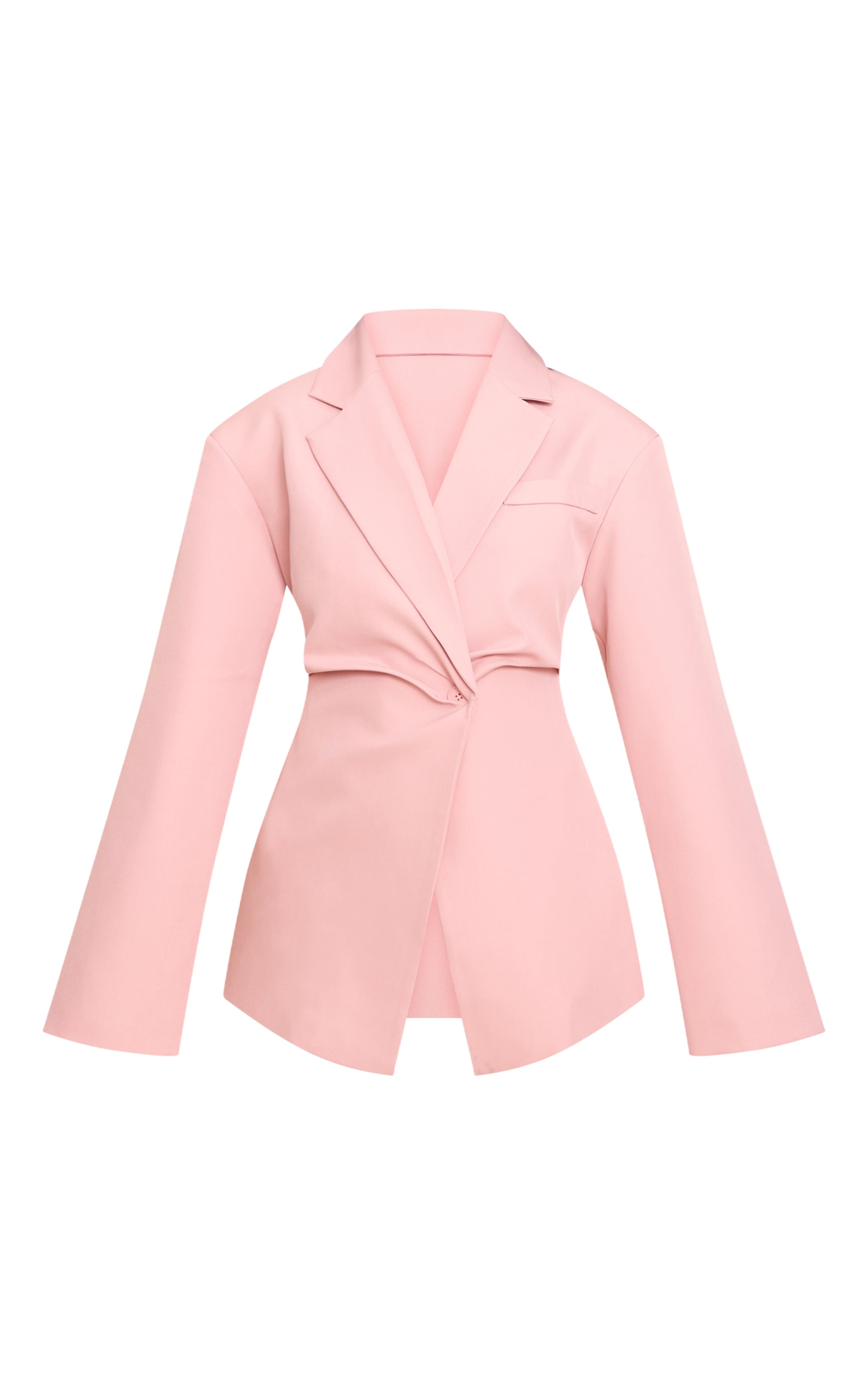 Blazer de tailleur rose pâle à taille cintrée image 5