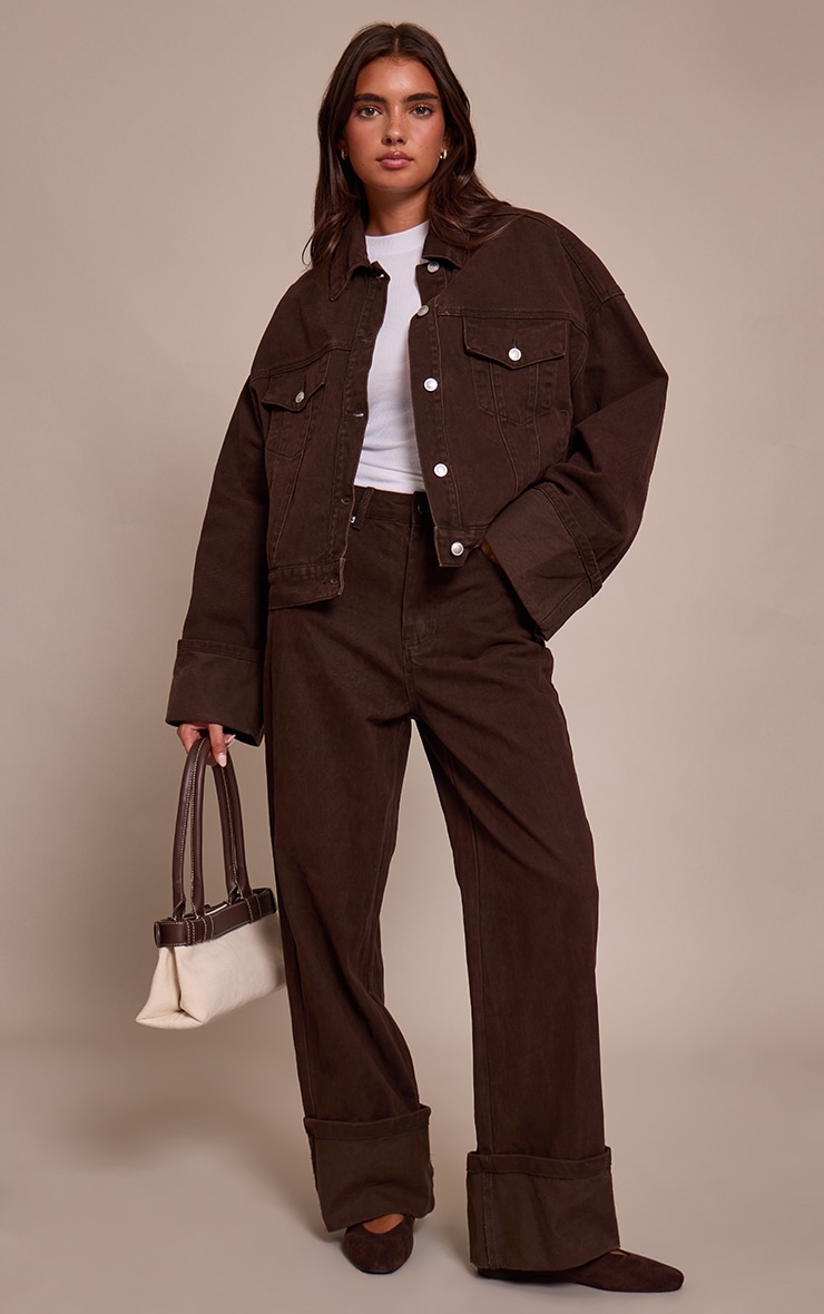 Dark Chocolate Turn Up Hem Jeans image 4