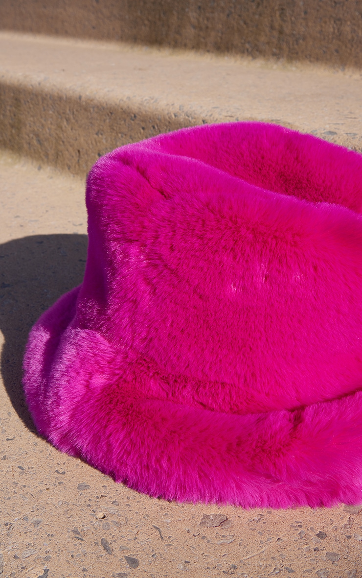 Pink Oversized Fluffy Bucket Hat | Accessories