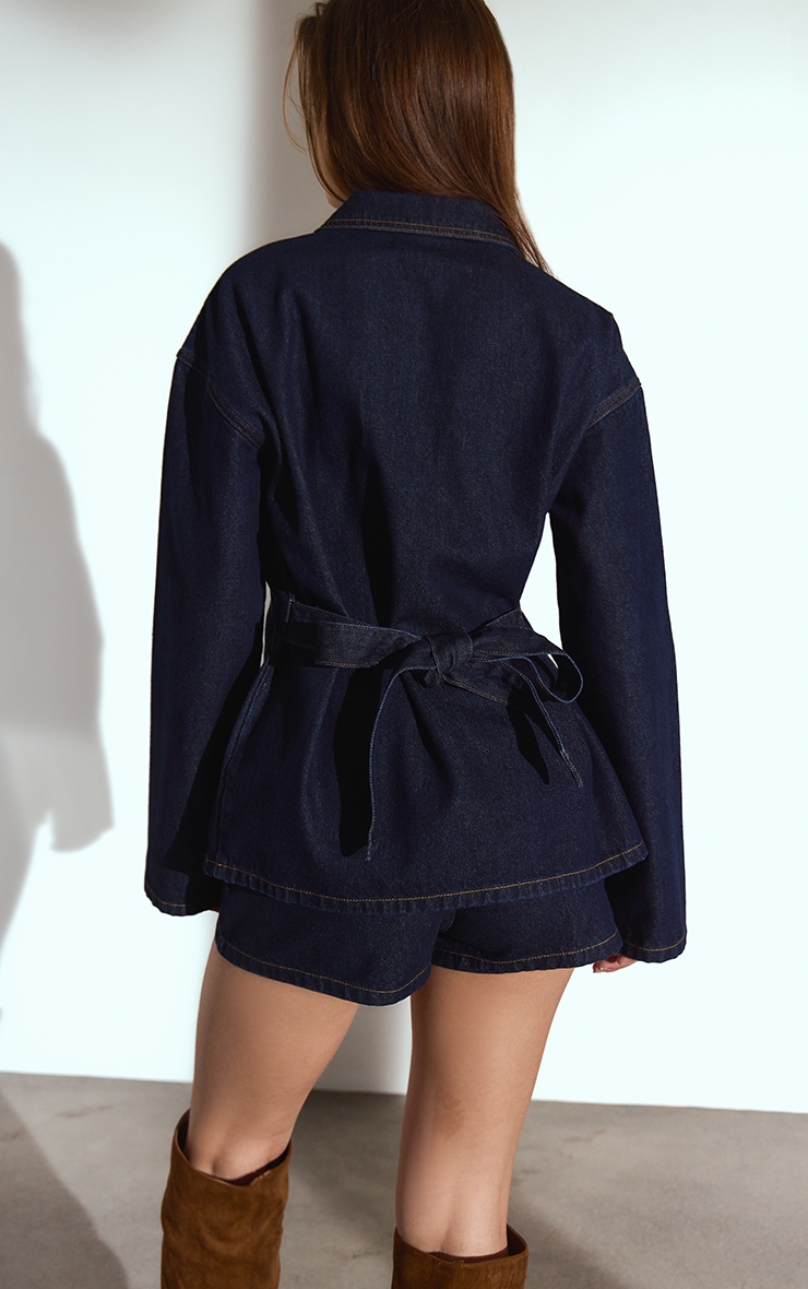 Mini short en jean indigo image 3