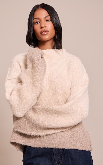 Tall Cream Ombre Crew Neck Knitted Sweater