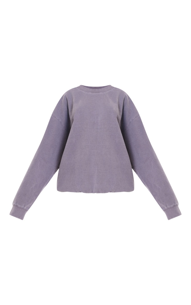 Charcoal Washed Oversized Sweat CoOrds PrettyLittleThing