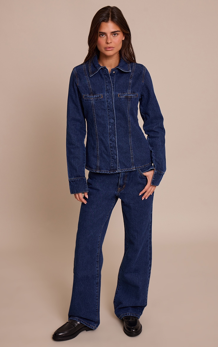 Indigo High Waist Straight Leg image 1