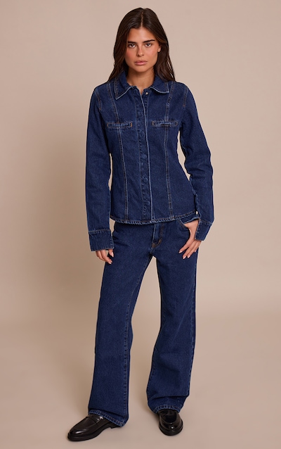 Indigo High Waist Straight Leg