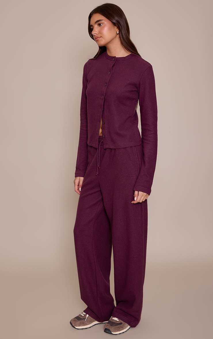 Dark Plum Soft Touch Wide Leg Sweatpants image 2