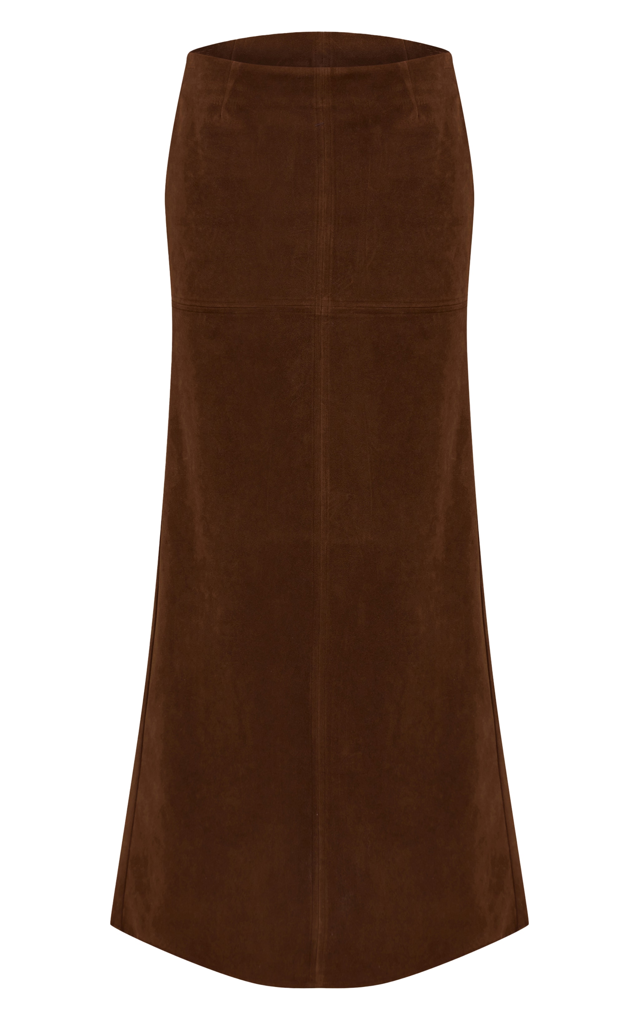 Jupe longue droite en suédine chocolat image 5