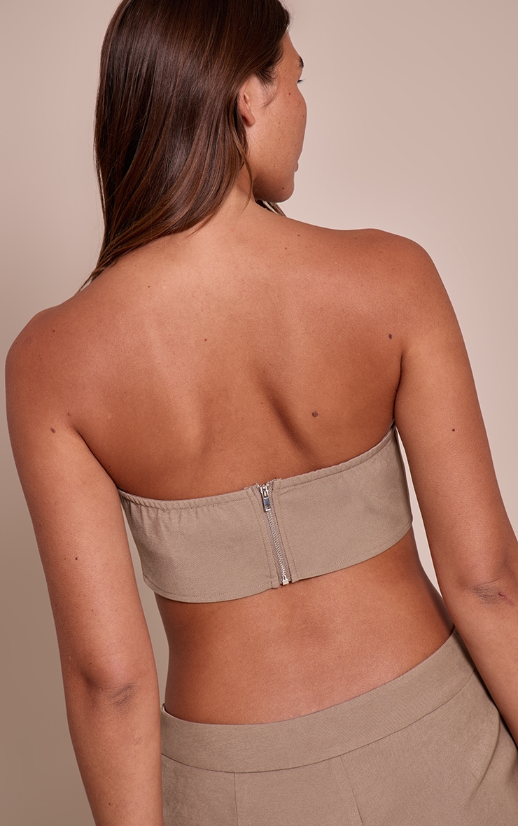 Taupe Tailored Bandeau Top image 2