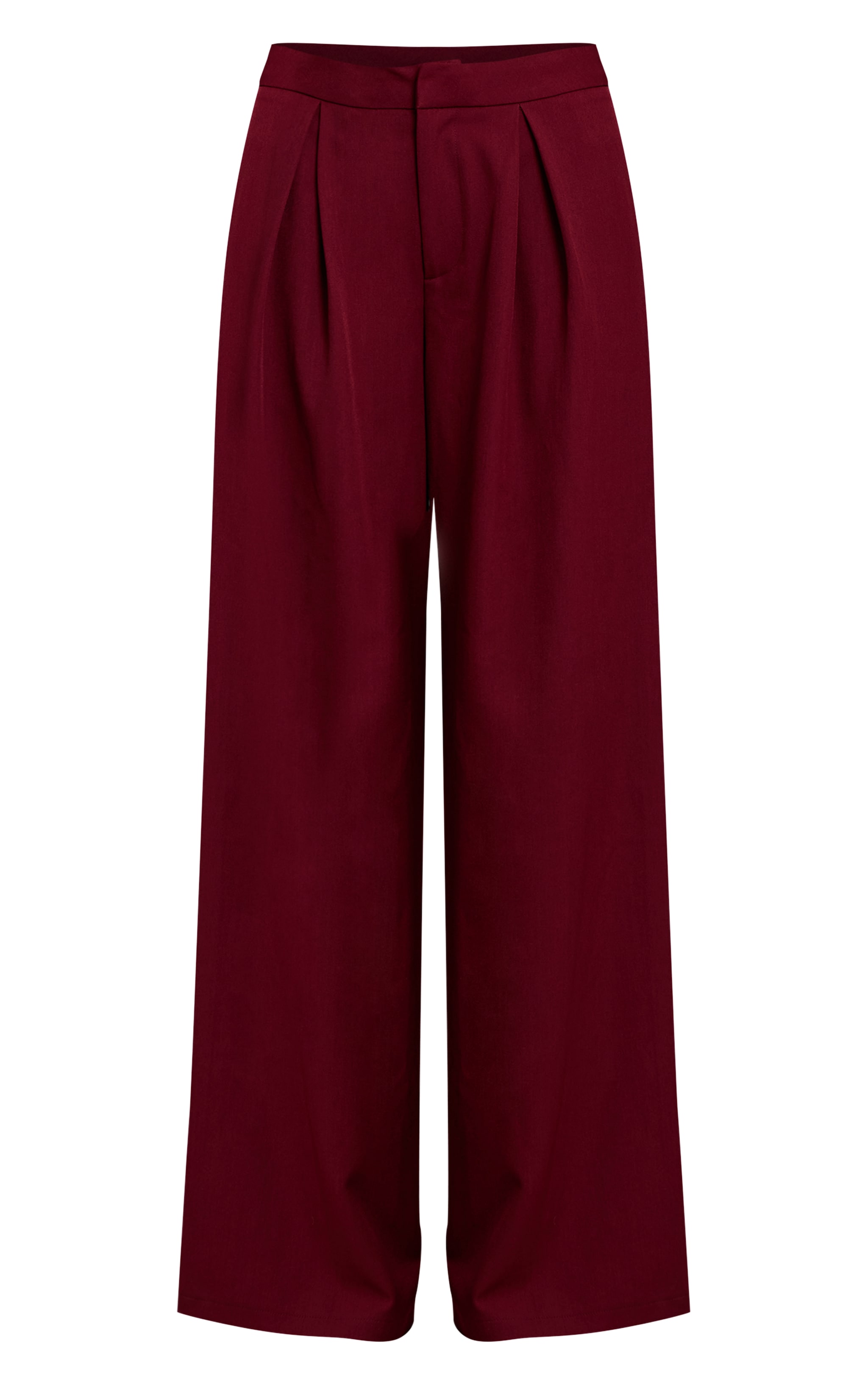 Wine Woven Tailored Wide Leg Pants image 5
