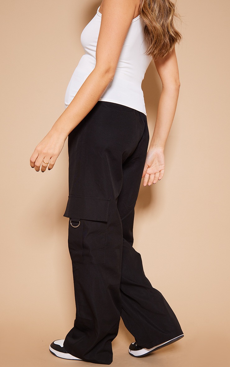 Maternity Black Elasticated High Waisted Cargo image 3