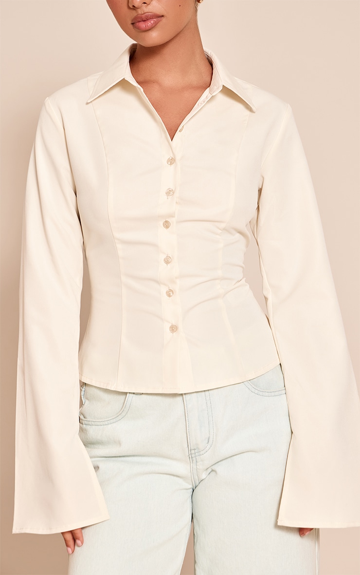 Chemise cintrée crème au beurre à coutures structurantes image 4