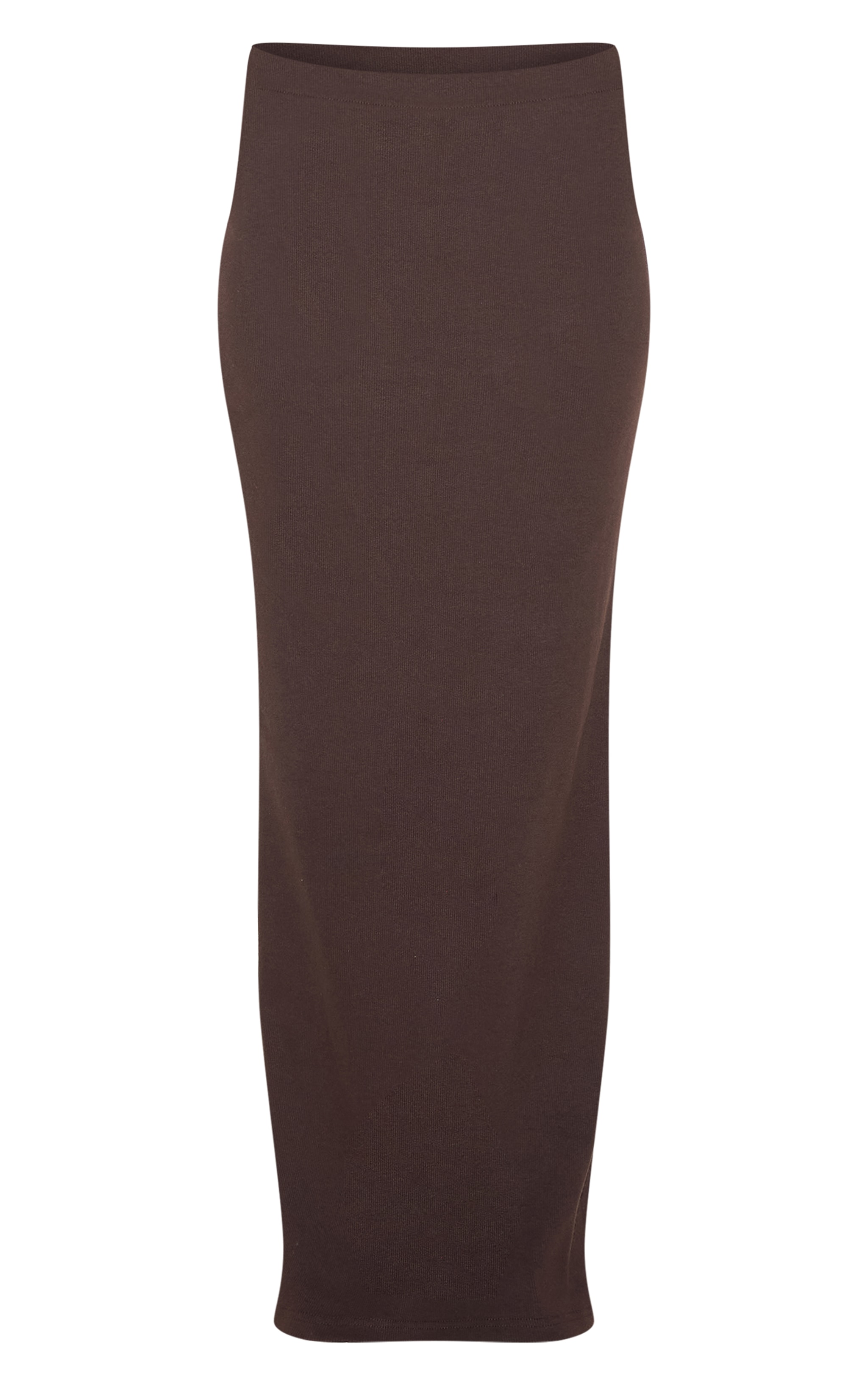 Chocolate Ribbed Maxi Mid Rise Skirt image 5