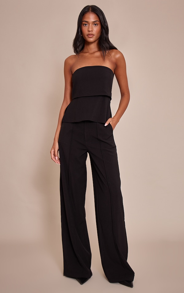 Tall Black Pintuck Tailored Pant