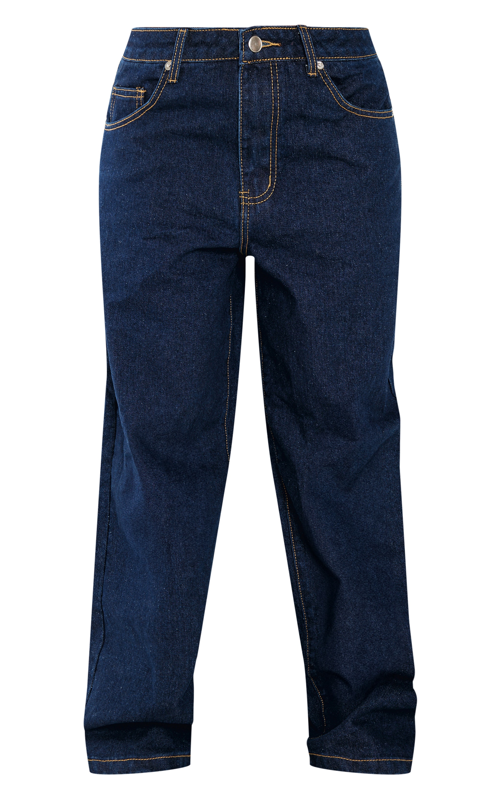 Petite Indigo Blue Wash Straight Leg Mid Rise Jeans image 5