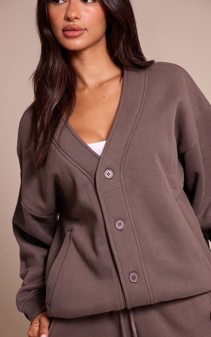 Petite Sweat gris anthracite à boutons à poches sur les côtés image 4