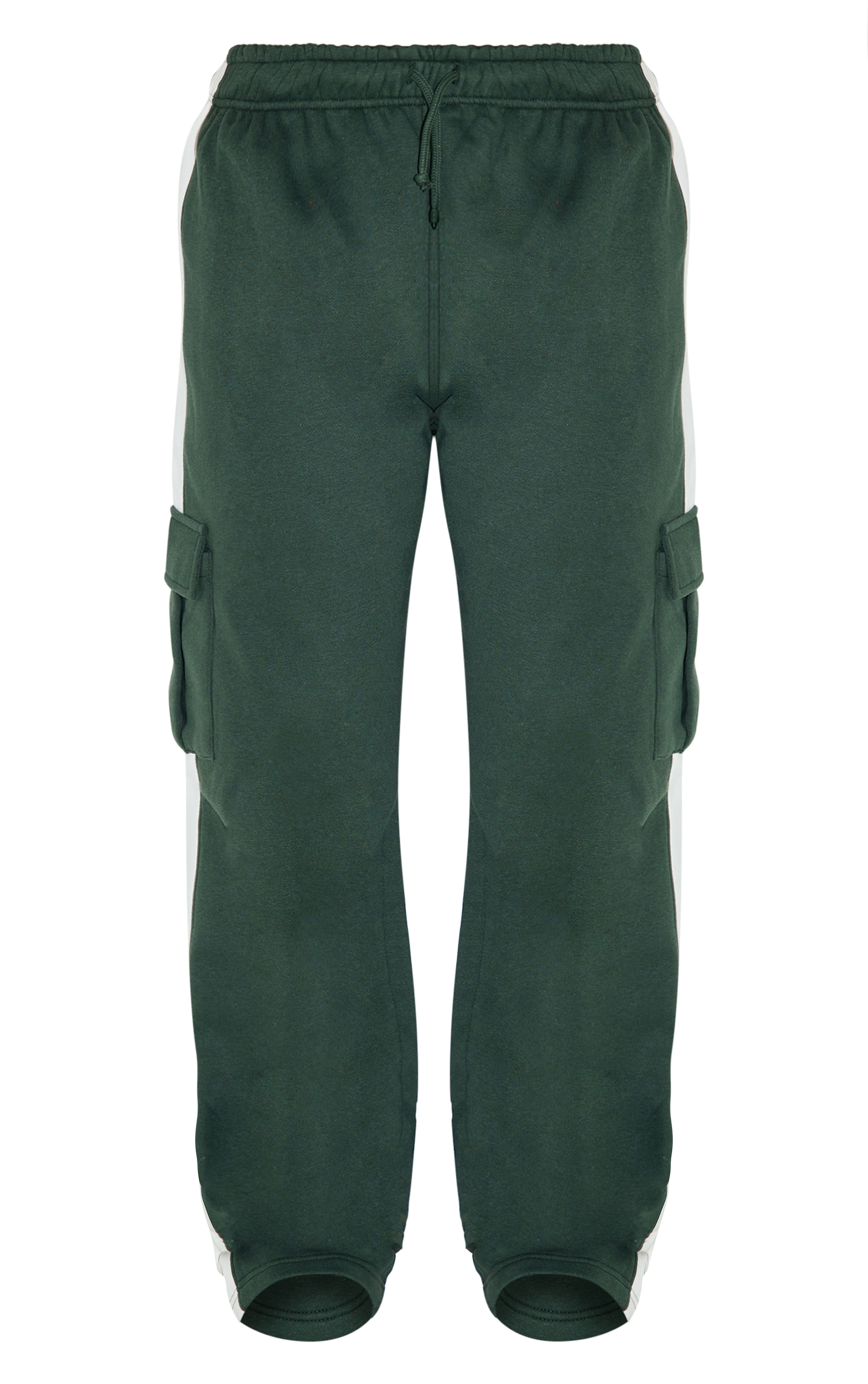 Shape Forest Green High Waisted Side Stripe Cargo Wide Leg Track Pants image 5