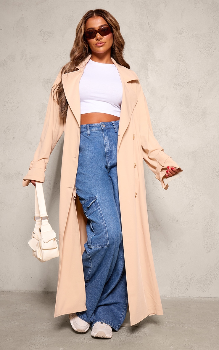 Trench long gris | PrettyLittleThing FR