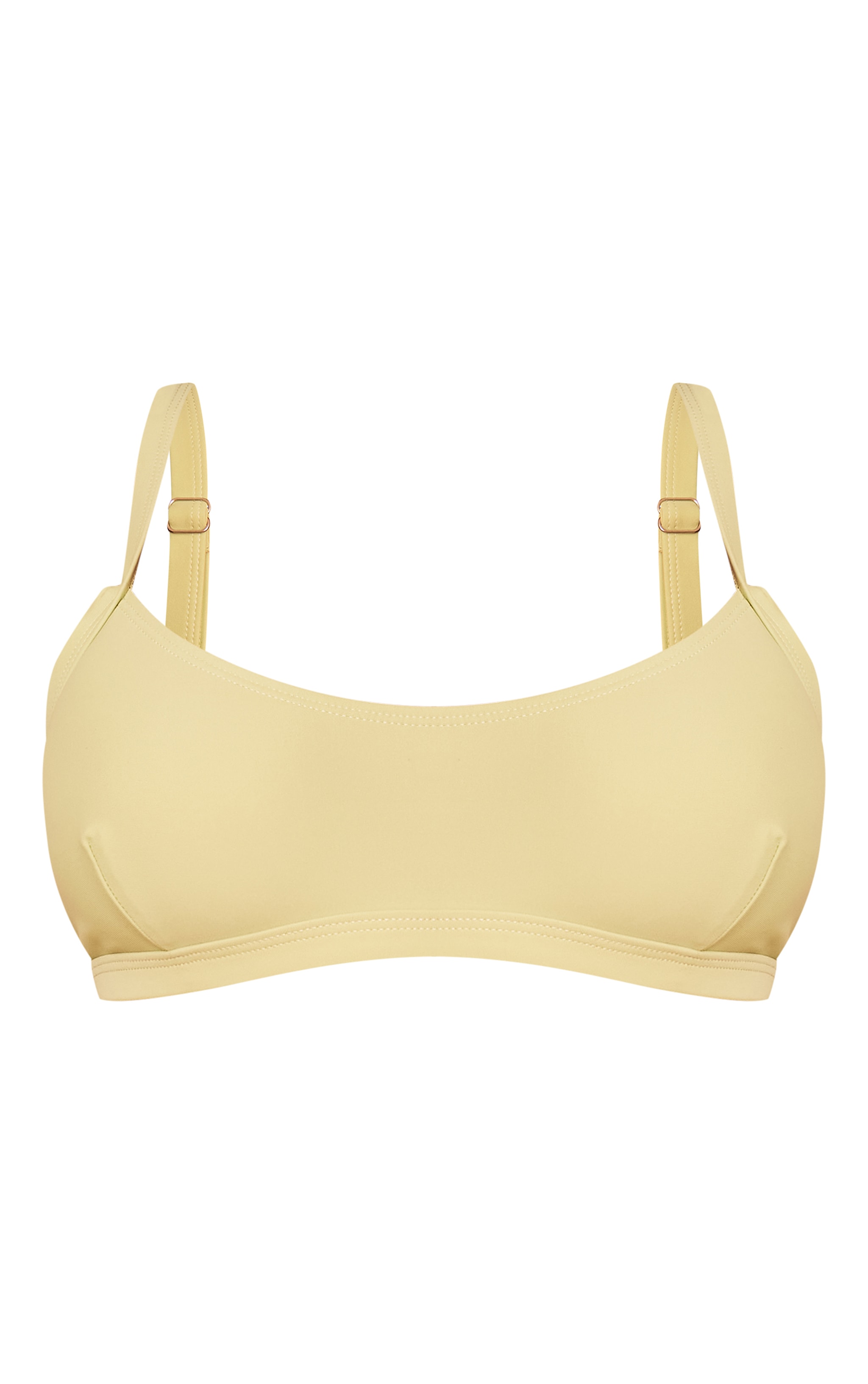 Haut de maillot de bain bleu citron vert pâle à col rond image 5