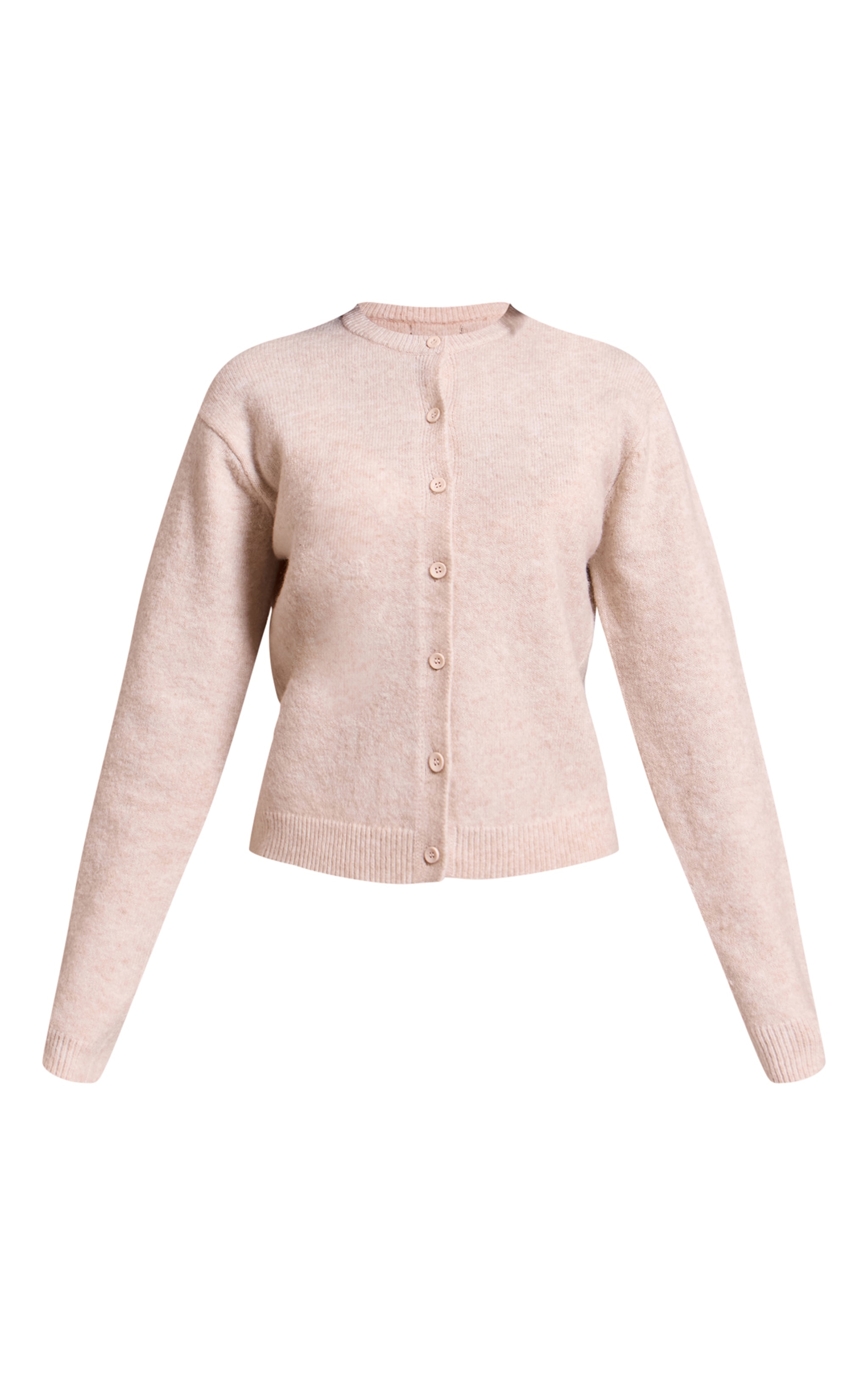 Petite Oatmeal Knit Button Through Cardigan image 5