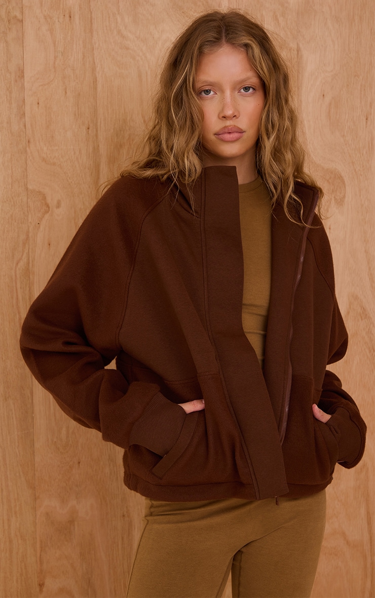 Brown Full Zip Through Fleece
