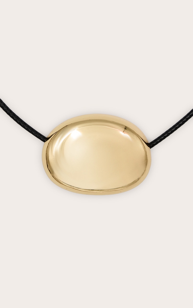 Gold Plated Smooth Oval Pendant image 2