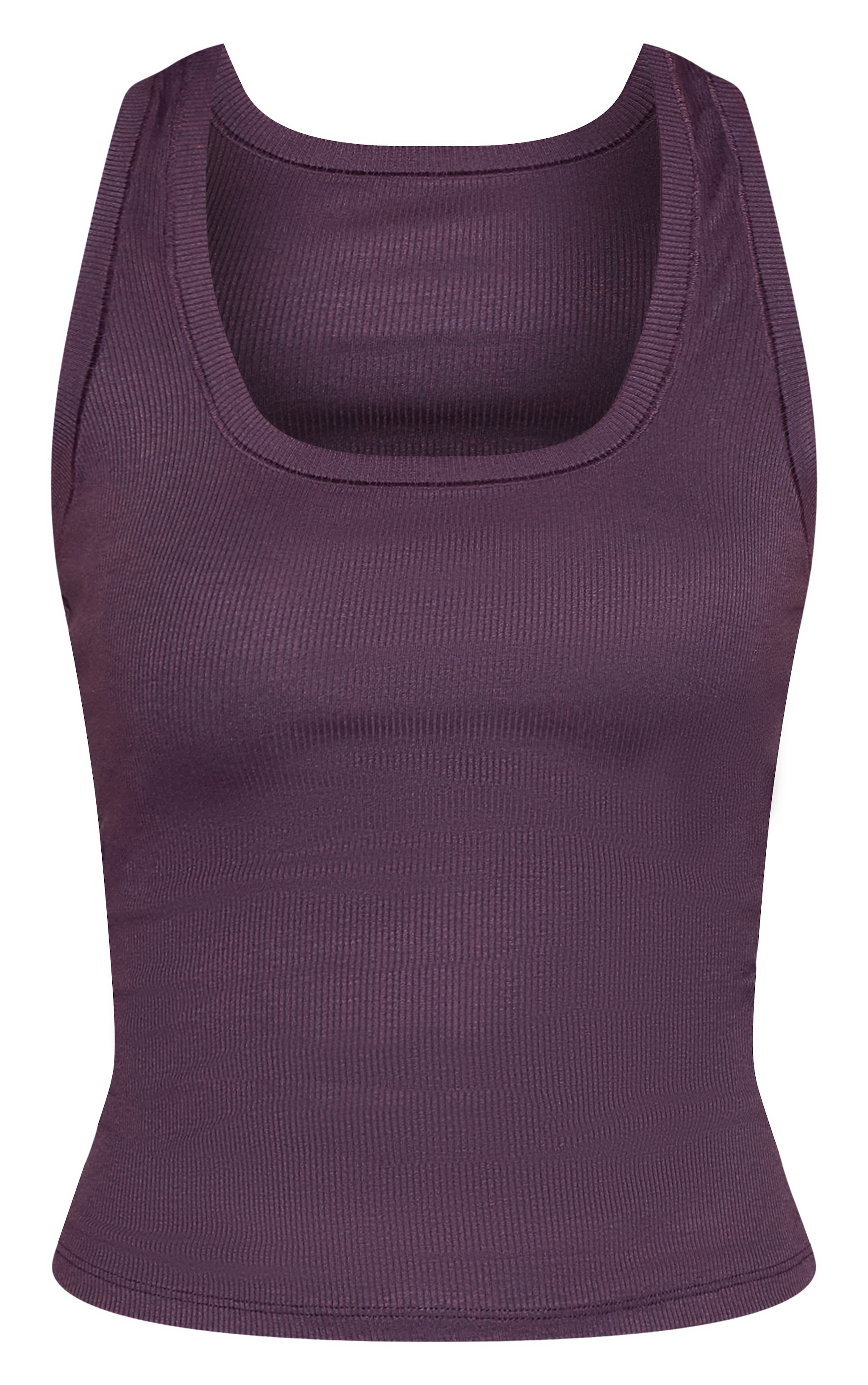 Plum Soft Rib Scoop Neck Vest Top image 5