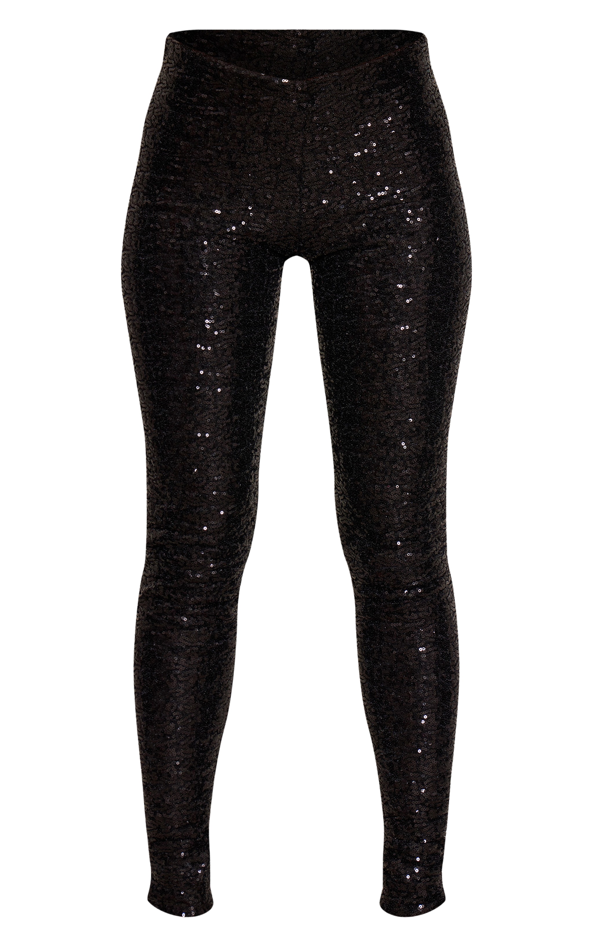 Black Sequin High Waisted Leggings image 5