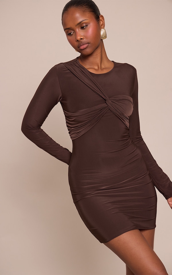 Chocolate Twist Bust Mini Dress