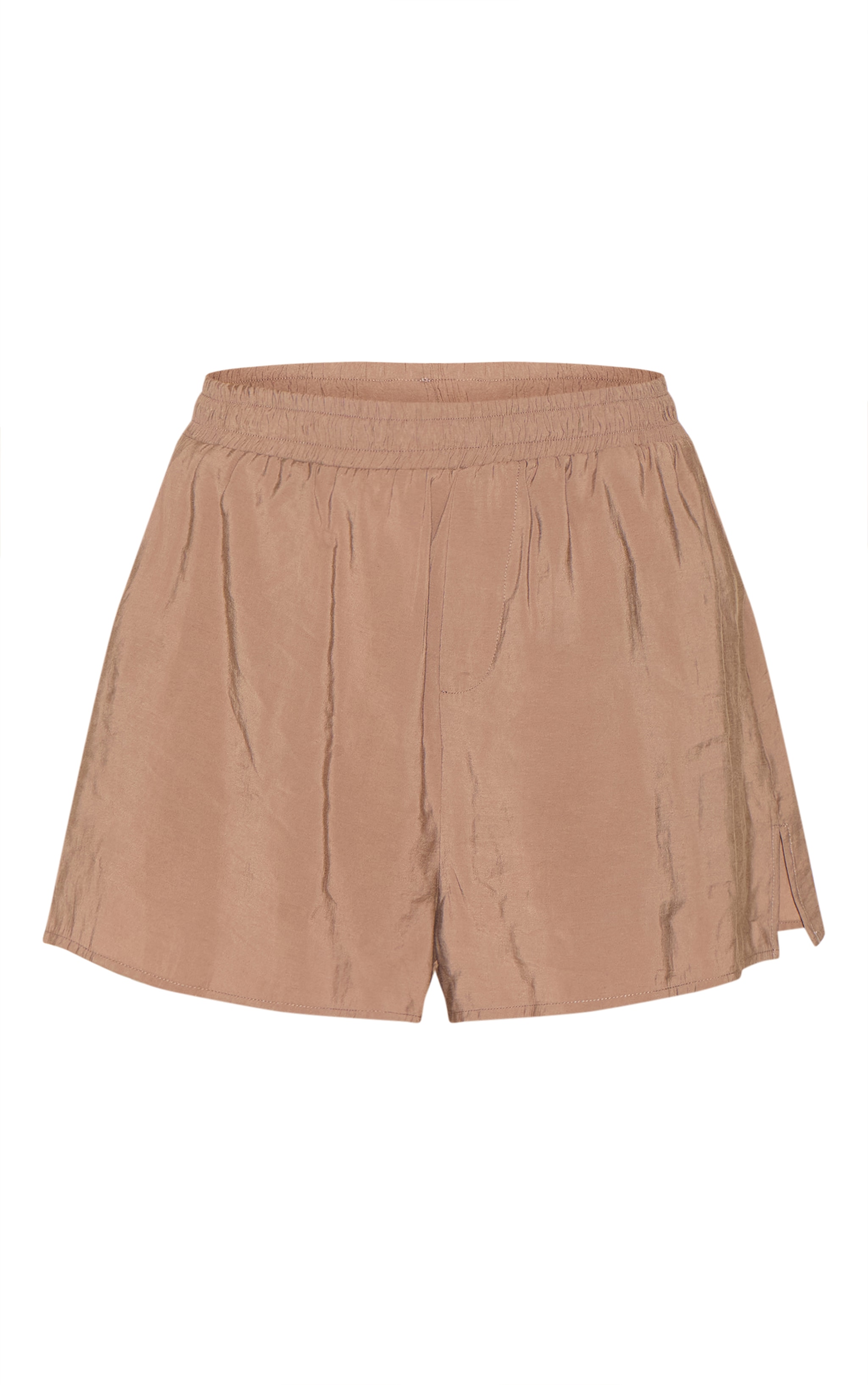  Mushroom Peached Woven Elasticated Waist Shorts image 6