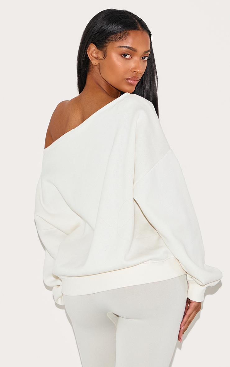 Shape Cream Sweat Raw Edge Slouch Sweatshirt image 2